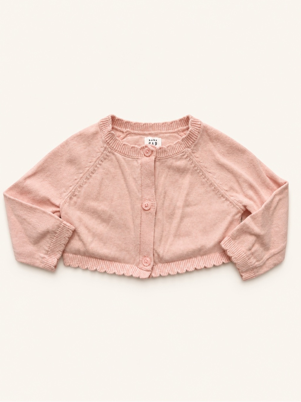 GAP Baby Pink Cropped Knit Cardigan